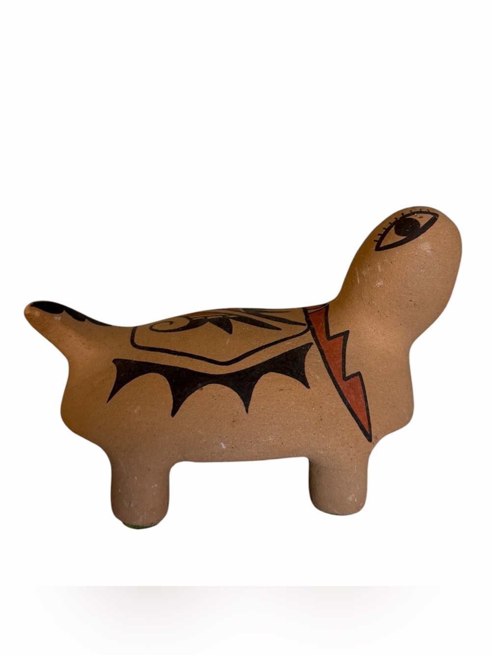 Native American Jemez vintage hand painted animal figurine